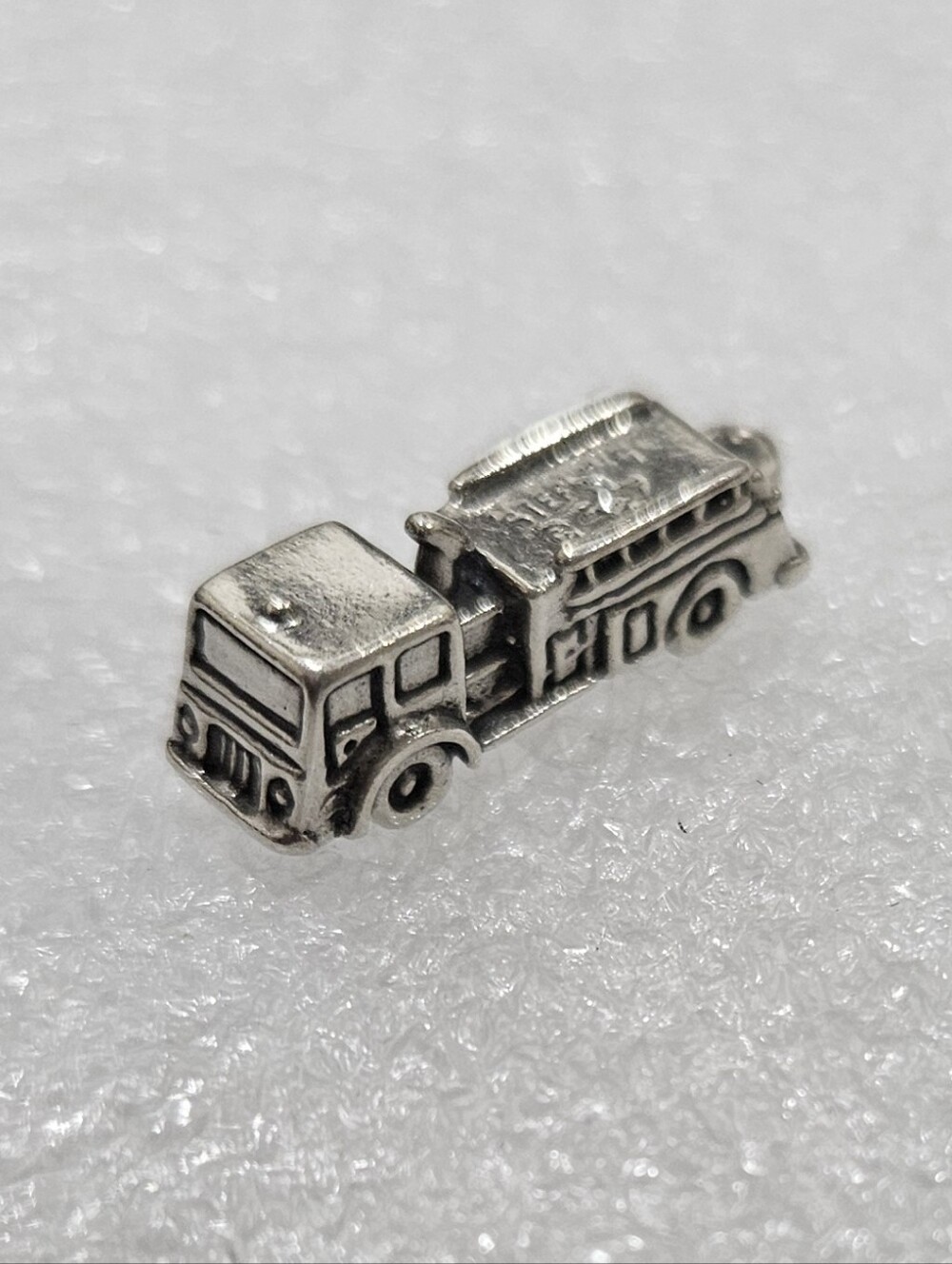 Sterling silver FIRE TRUCK Taxco pendant charm NEW Vintage handcrafted artisan